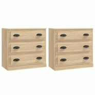 Helloshop26 - Buffet bahut commode armoire meuble de rangement organisateur cuisine salle de séjour salons lot de 2 sonoma bois 02_0036833 - 30002130 Helloshop26 - Buffet bahut commode armoire meuble de rangement organisateur cuisine salle de séjour salons lot de 2 sonoma bois 02_0036833 - 30002130