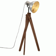 Helloshop26 - Lampadaire design industriel réglable salon bureau 45 x 45 x 120 cm en fer argent vintage 02_0047528 - Bois massif 3000234830104