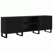 Helloshop26 - Meuble TV rectangulaire moderne avec étagères pratique salon 150 x 30 x 50 cm en bois d'ingénierie noir 02_0052517 - noir Bois massif