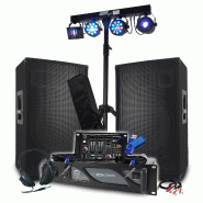 Pack Sono BM SONIC Amplificateur 2000W, Enceintes Passives 2x700W, Table de Mix, Euphoria Portique + 48 effets lumière+Clé 32G - 3666638036155