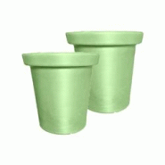 PLAST'UP ROTOMOULAGE Pot de fleurs rond xxl delight 75l- lot de 2 - VERTPISTACHE - vert 0637962082548