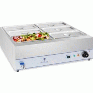 Royal Catering - Royal Catering Bain-Marie Bac GN RCBM-6W-2000 (2000W, 6 bacs GN 1/3, 5,7 l, Robinet de vidange, Écran LCD) - inox 4250928641984