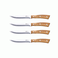 San Ignacio - Set de 4 couteaux à steak en acier inoxydable Moods - marron inox Q4566