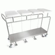 Sclessin 374.783S Chariot Porte-Sacs 4 Sacs Couvercles et Pédales Professionnel - 374.783S