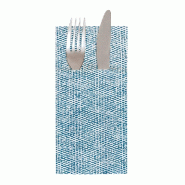 Serviette kangourou Like Linen Keiko 70G/M2 40x40cm bleu indigo Spunlace par 700