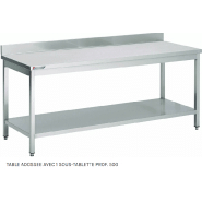 Table adossée avec 1 tablette inox AISI 430 FABRINOX (Longueur : 2900 , Profondeur : 700) - Longueur:2900,Profondeur:700_0