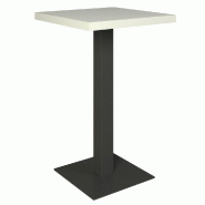 Table mange debout Cage noir plateau blanc mat 70x70x111cm