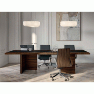 Table de réunion en placage bois et cuir - fabriquée en Italie - L280 P140 cm
