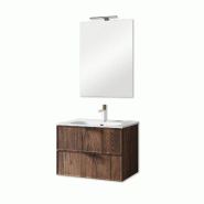AQA Design Composition de salle de bain en MDF ZEFIRAchêne rio L.61 P.46,5 H.190 MPZE06-RR - marron Bois manufacturé MPZE06-RR