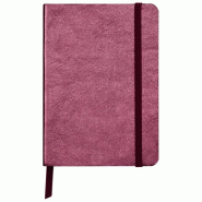 Clairefontaine Lot de 3 Carnet Cuirisé A6, 144p./72 feuilles 90 g/m² brochées, couv. Souple coloris cerise, uni - 3329684000906