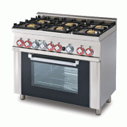 Cuisinière mixte à 6 feux avec four électrique statique et grill. Dimensions 100x60 h90 cm. Porte en verre. Modèle CF6-610GEM - 2224