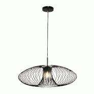 Fabas Luce Suspension Fassa Ø60 Cm En Métal Noir, Douille E27 40 W, Design Industriel, Classe D'Isolation 1, Ip20 - Éclairage Intérieur - noir 801