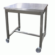 ITALCONCEPT L2G Table De Service Inox Soudee, Centrale, 4 Roues, 850 x 1000 x 600mm - 3616350019394
