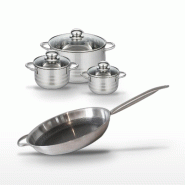 Lot Poêle 32cm Elo Relief Solution & 3 Faitouts Elo - gris 3176239941869