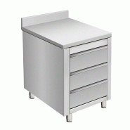 Skyrainbow Armoire de travail en acier inoxydable, avec rebord, 50 x 70 - inox THSS3R57A