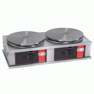 SOFRACA Crêpière inox gaz carrée PRO 2 x (Ø)400 mm, à usage intensif, 6400 W, GAZ - 3701188039482
