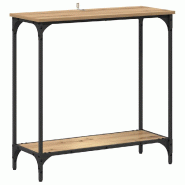VidaXL Table console avec étagère chêne artisanal 75 x 30.5 x 75 cm Modèle Flex Métal - 883520