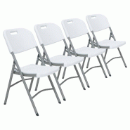 WellHome - Set de 4 chaises 51x45x85,5cm pliantes pour l'extérieur - PK7109