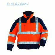 Blouson de travail haute visibilité - anti-pluie et anti-froid thermique en polyester enduit polyuréthane - 4 poches Class 2 - Airport Coverguard_0