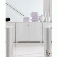 Armoire avec 2 portes en verre blanc - Mobel Linea - Blanc_1