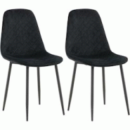 Chaise motif diamant en velours Polar (Lot de 2) Venture Home - noir 3700866353056 Chaise motif diamant en velours Polar (Lot de 2) Venture Home - noir 3700866353056