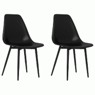 Chaises à manger lot de 2 noir PP Modèle Nova Scandinave - 338044