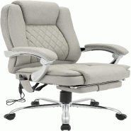 CLP Chaise de bureau Rubia avec fonction massage Gris - gris métal 327207