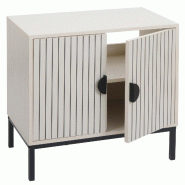 Décoshop26 - Meuble sous lavabo avec 2 portes Soft-Close 62x63x35 cm en MDF mélaminé beige structure métal 04_0009253 - beige métal 3000267385909