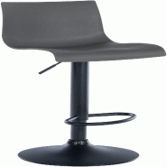 Décoshop26 - Tabouret de bar x1 design simple avec repose-pieds en plastique gris pieds en métal noir 10_0004550 - gris métal 3000252168968