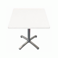 Emh Plateau de table professionnel 70x70 cm – décor blanc uni – stratifié moulé pour terrasse CHR - blanc BISPLAT70X70WH