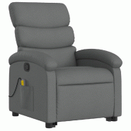 Fauteuil de massage inclinable Gris foncé Tissu Modèle Selvina - 8721012164796_0