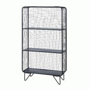 Helloshop26 - Étagère design intemporel salon chambre meuble de rangement autoportante métal 90 x 50 x 19 cm noir 03_0011159 03_0011159 - noir mét