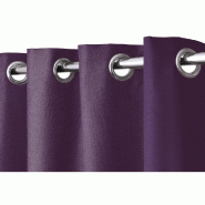 Rideau cabine d'essayage L1,35xH2m avec oeillets - prune - 100% polyester ininflammable norme M1