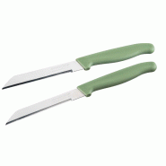 Set de 2 couteaux à légumes 19 cm Nirosta Elemental - vert Acier inoxydable 18/10 4008033439985