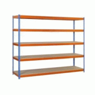 SimonRack Étagère Industrielle, 3000x1500x600 mm, 5 Niveaux en bois, Étagère Charge Lourde, Bleu/Orange/Bois - Simonforte - métal 8435104956960 SimonRack Étagère Industrielle, 3000x1500x600 mm, 5 Niveaux en bois, Étagère Charge Lourde, Bleu/Orange/Bois - Simonforte - métal 8435104956960