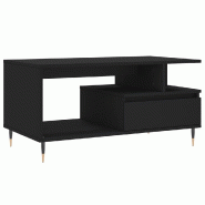VidaXL Table basse Noir 90x49x45 cm Bois d'ingénierie Modèle Atlas Factory - 831013