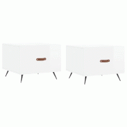 VidaXL Tables basses 2 pcs blanc brillant 50x50x40cm bois d'ingénierie Modèle Aero Outdoor - 829337