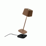 Lampe de table LED Zafferano Ofelia Pro Corten, rechargeable et dimmable - 2200-2700-3000K - 9 heures de puissance maximale - marron 8054040728501