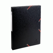 Boite de classement noir 24x32cm - dos 25mm - pour A4 - carte lustrée