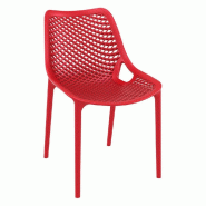 Chaise empilable d'extérieur en polypropylène Air coloris rouge par 4