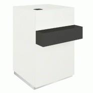 Comptoir Cage blanc mat repose sac noir 1 tiroir 1 tablette 60x60/76x93cm
