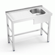 FRICOSMOS COMERCIAL ALFER - Évier avec support, cuve à droite et égouttoir à gauche. 100x50x85 cm - inox FRFRI001D-1