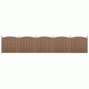 Helloshop26 - 5 pièces de clôture barrière brise vue brise vent bois composite wpc demi-cercle arrondi brun 185 x 932 cm 03_0006596 - 3001821682724 Helloshop26 - 5 pièces de clôture barrière brise vue brise vent bois composite wpc demi-cercle arrondi brun 185 x 932 cm 03_0006596 - 3001821682724