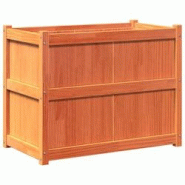 Helloshop26 - Jardinière bac lit surélevé plantes fleurs terrasse jardin cire 90 x 50 x 70 cm bois de pin massif marron 02_0038517 - 3000217714308