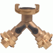 Pièce en Y de raccord rapide laiton taille du tuyau 9,5-38 mm fermeture du robinet MEGA Pièce en Y de raccord rapide laiton taille du tuyau 9,5-38 mm fermeture du robinet MEGA