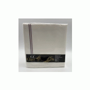 Serviettes de table non tissees 2 plis 60g 40x40cm gc class blanc lisere bordeaux goma- carton de 500_0