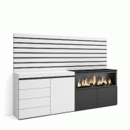 SKRAUT HOME Buffet, Bahut, 214x145x35 cm, Chambre à coucher, pièce, Cheminée électrique XXL, Commode, Buffet, Blanc - blanc Bois manufacturé 446_16