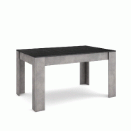 SKRAUT HOME Table à manger, 140x90x76 cm, Pour 6 personnes, Meubles de Salon, Noir et Ciment - noir Bois manufacturé 486_3