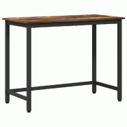 Table Chêne fumé 80 x 50 x 76,5 cm Bois d'ingénierie et acier Modèle Ventura Pro - 8721288933898