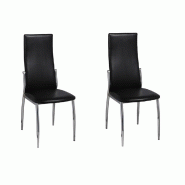 VidaXL Chaises à manger lot de 2 noir similicuir Modèle Termoniax - 60569